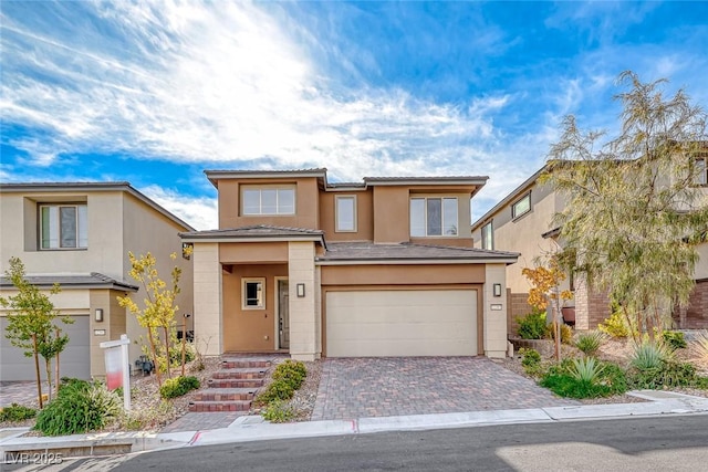 view of front of house with a garage