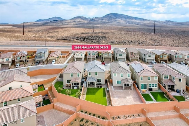 aerial view featuring a mountain view