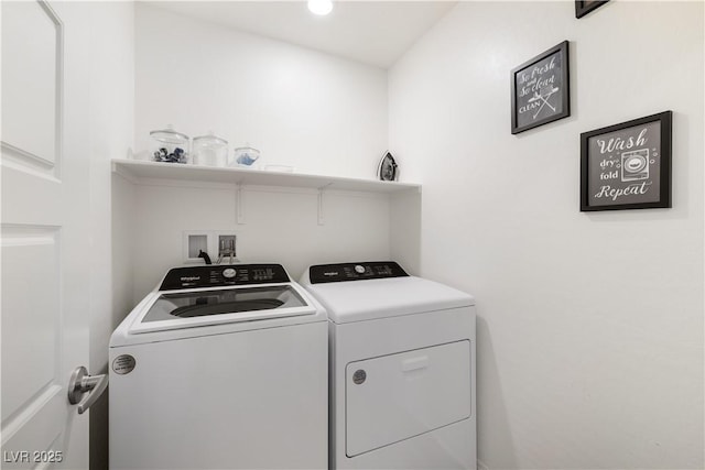 washroom with washer and clothes dryer