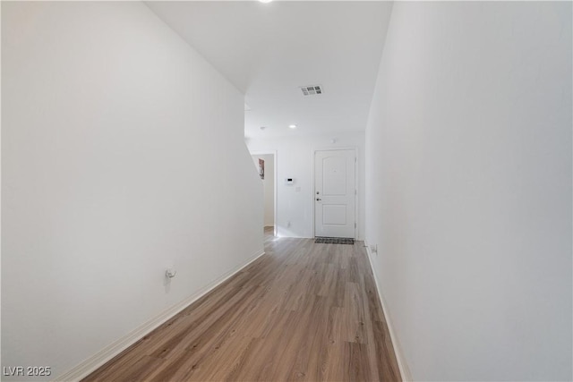 hall featuring light hardwood / wood-style floors