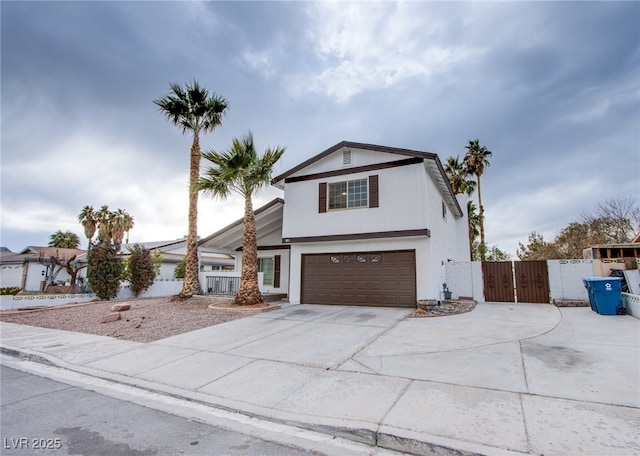 view of property featuring a garage