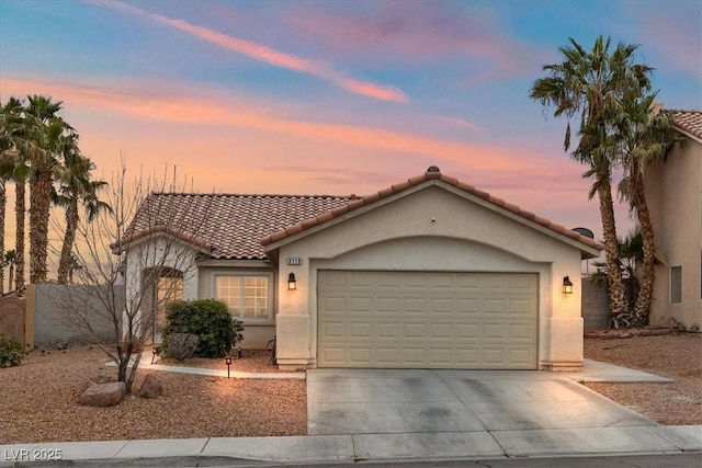 view of front of house with a garage