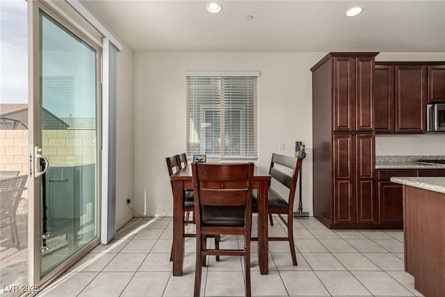 view of tiled dining area