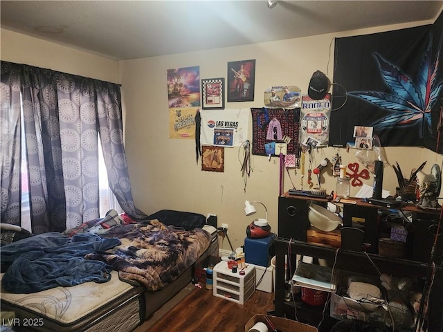 bedroom with hardwood / wood-style floors