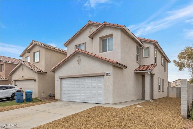 mediterranean / spanish-style home featuring a garage