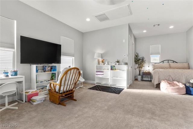 view of carpeted bedroom