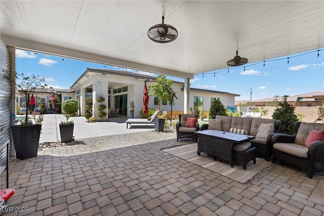 view of patio with outdoor lounge area