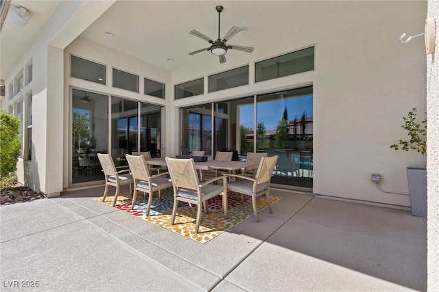 view of patio / terrace with ceiling fan