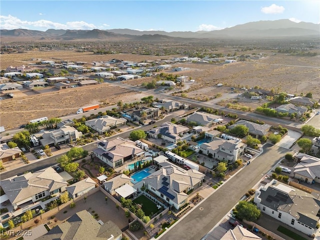 drone / aerial view with a mountain view