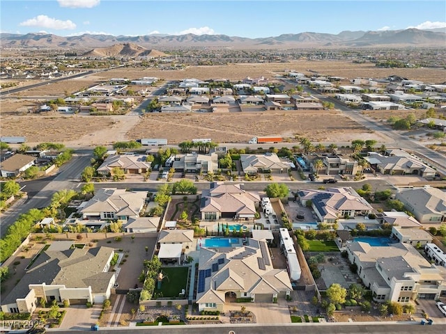 aerial view with a mountain view