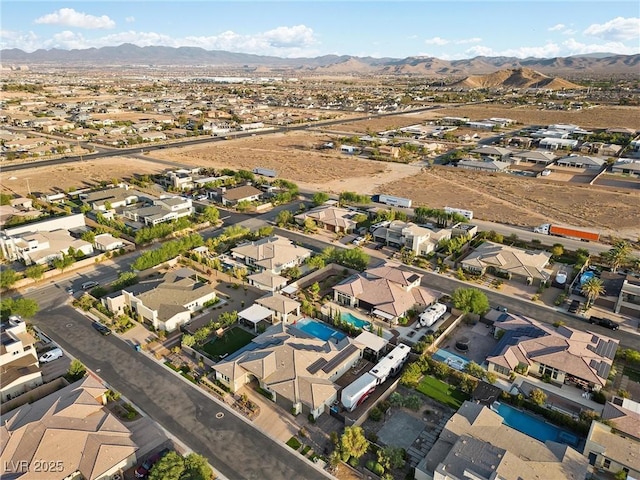 bird's eye view with a mountain view