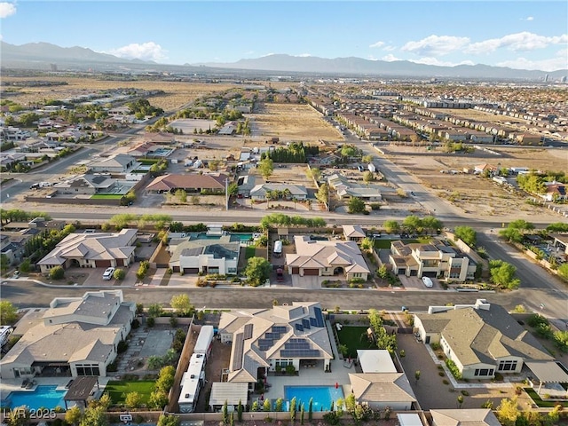 aerial view featuring a mountain view