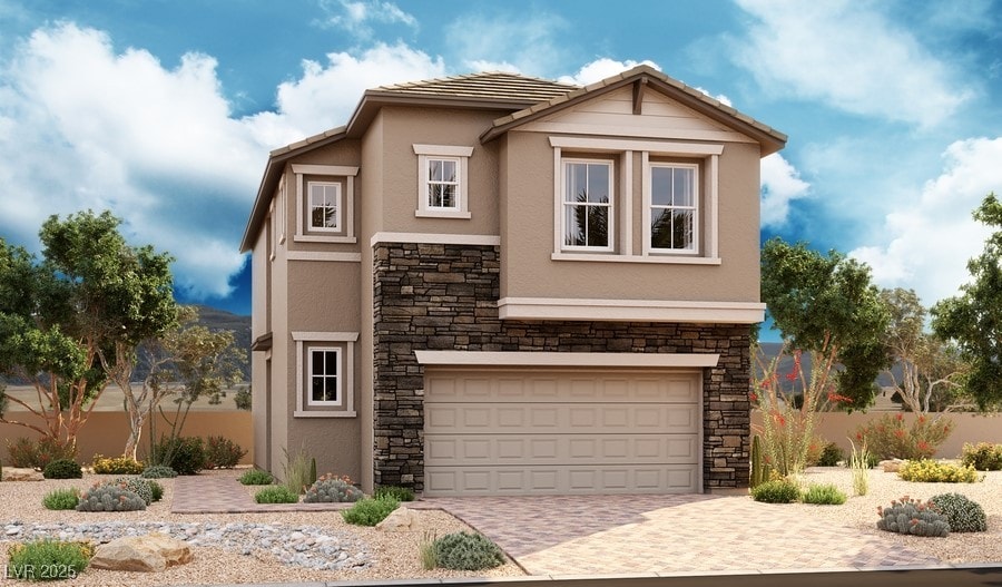 view of front of home with a garage