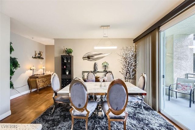 dining space featuring hardwood / wood-style floors