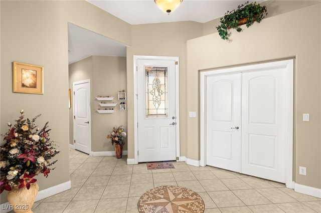 view of tiled entrance foyer