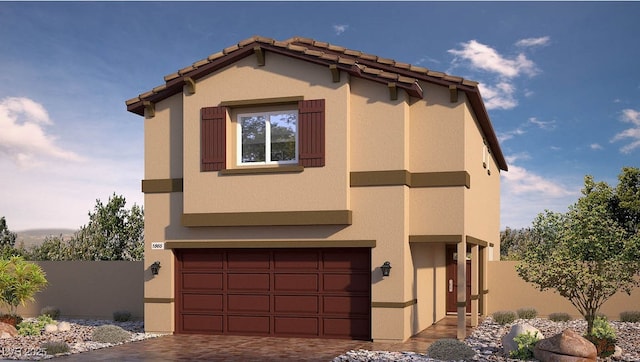 view of front facade with a garage