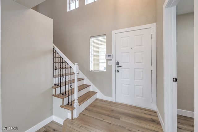 foyer featuring light wood-type flooring