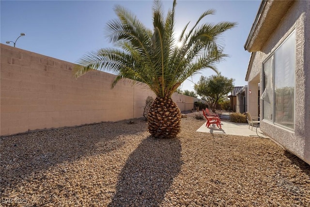 view of yard with a patio area