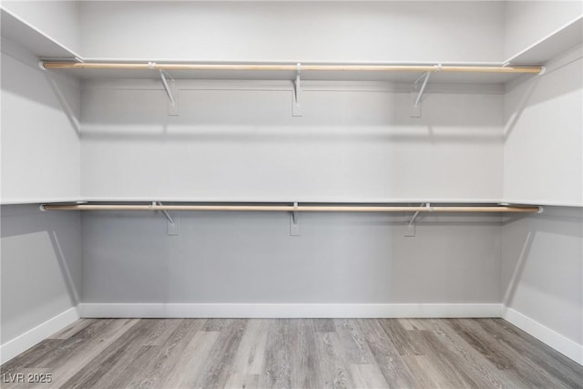 spacious closet featuring hardwood / wood-style flooring