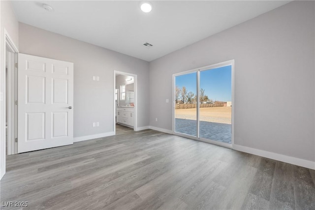 interior space with light hardwood / wood-style floors