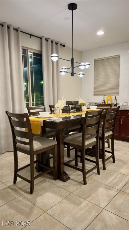 dining room with light tile patterned floors