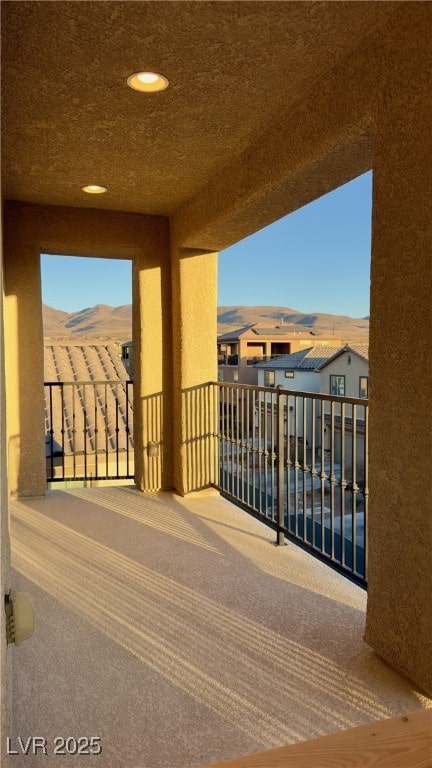 balcony with a mountain view