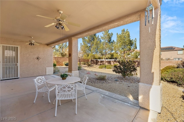 view of patio with ceiling fan