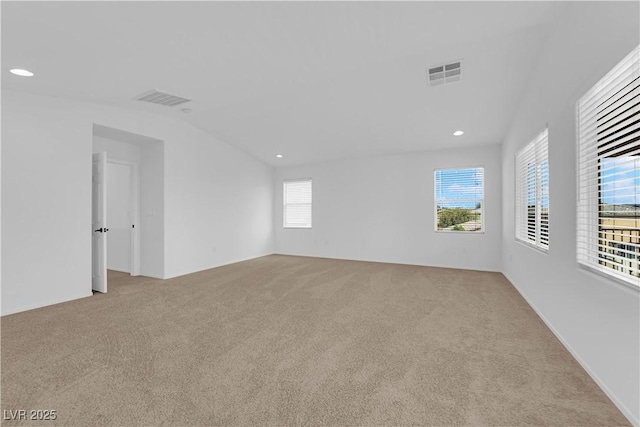 2033 Old Field Ave, North Las Vegas, NV 89081 - empty room featuring light carpet, lofted ceiling, and recessed lighting