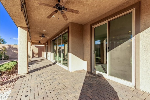 view of patio / terrace with ceiling fan