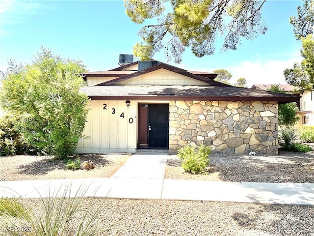 view of front of house with cooling unit