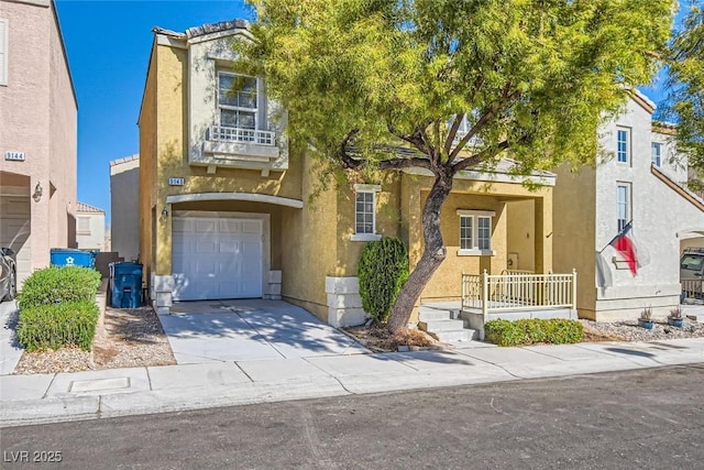 view of front of home with a garage