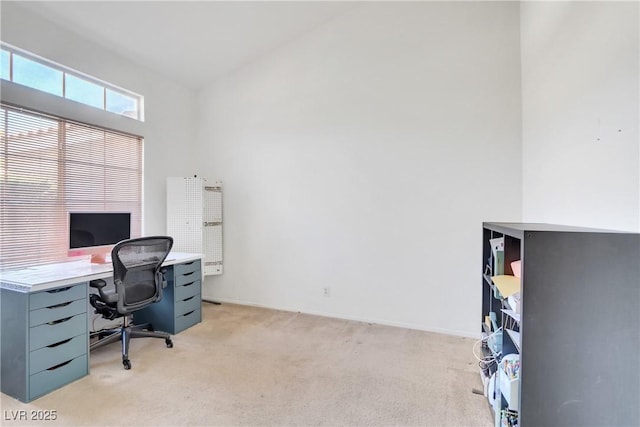 view of carpeted office