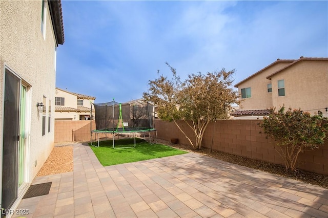 view of patio featuring a trampoline