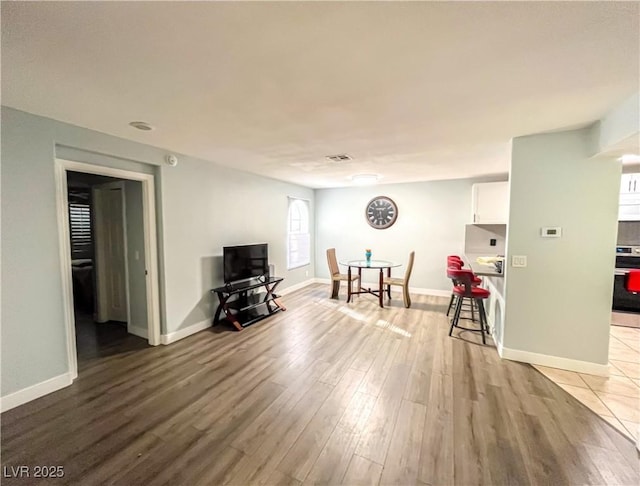 living room featuring hardwood / wood-style floors