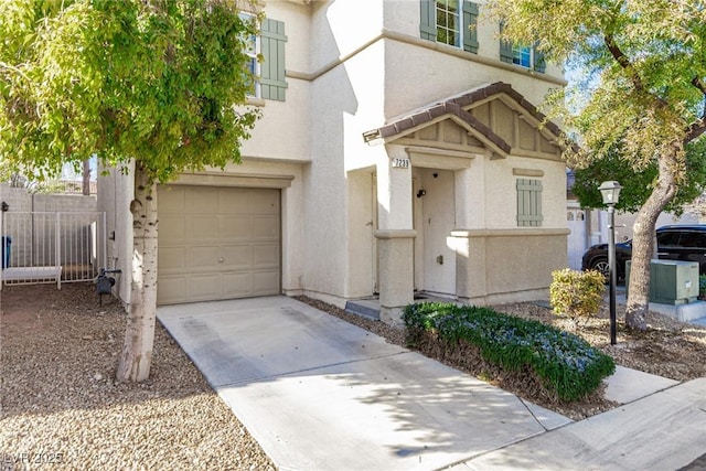 view of front of home with a garage