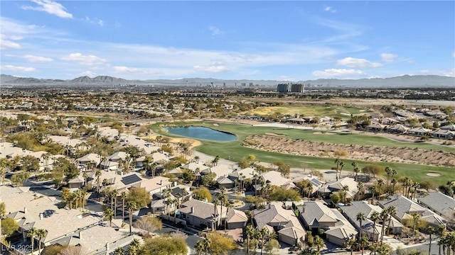520 Summer Mesa Dr, Las Vegas, NV 89144 - drone / aerial view featuring golf course view, a residential view, and a water and mountain view