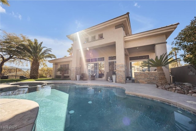 520 Summer Mesa Dr, Las Vegas, NV 89144 - view of pool featuring a pool with connected hot tub and fence