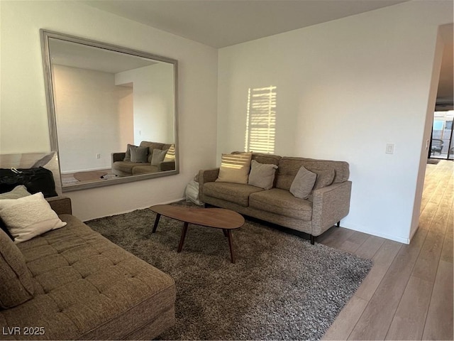 living room with light wood-type flooring