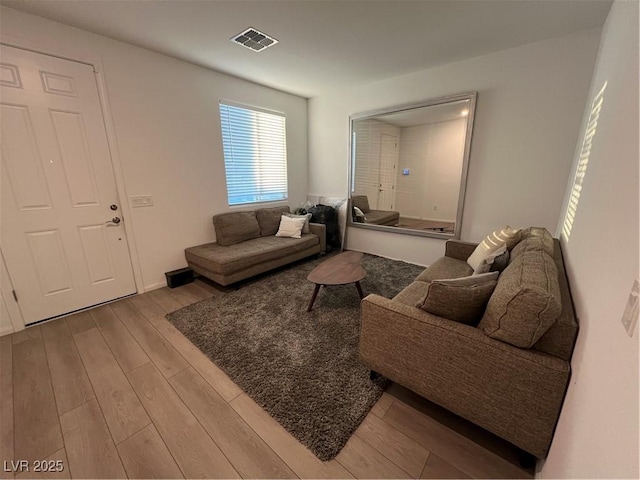 living room featuring light hardwood / wood-style flooring