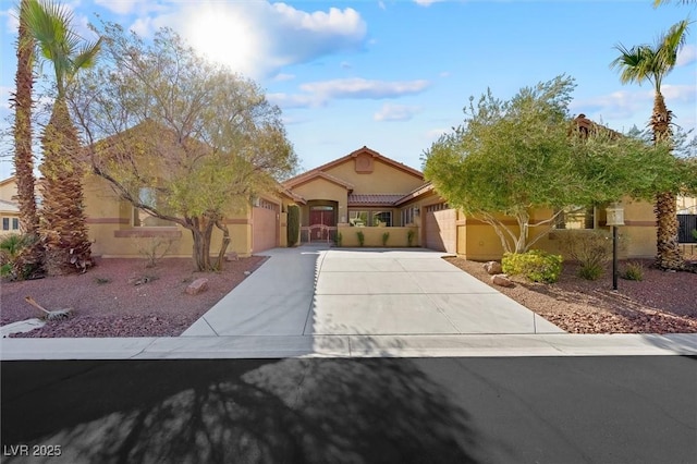 view of front of home with a garage