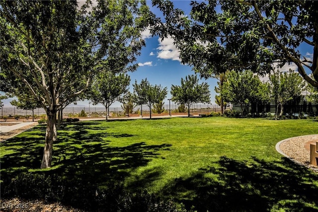 view of property's community featuring a lawn