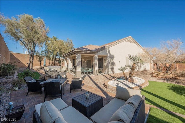 view of patio / terrace featuring an outdoor hangout area