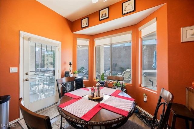 dining room with plenty of natural light