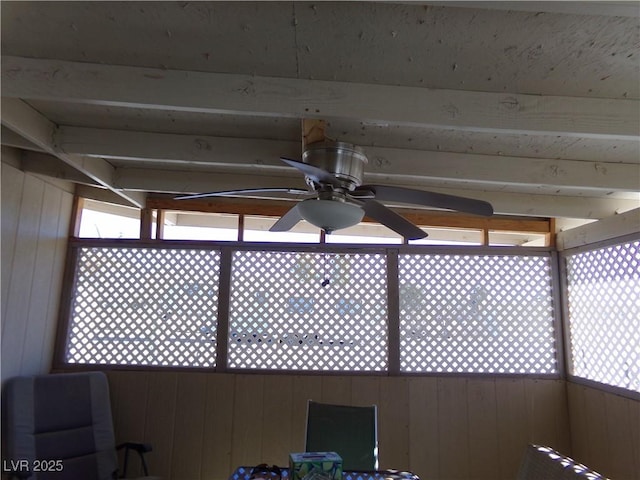 interior details featuring wood walls