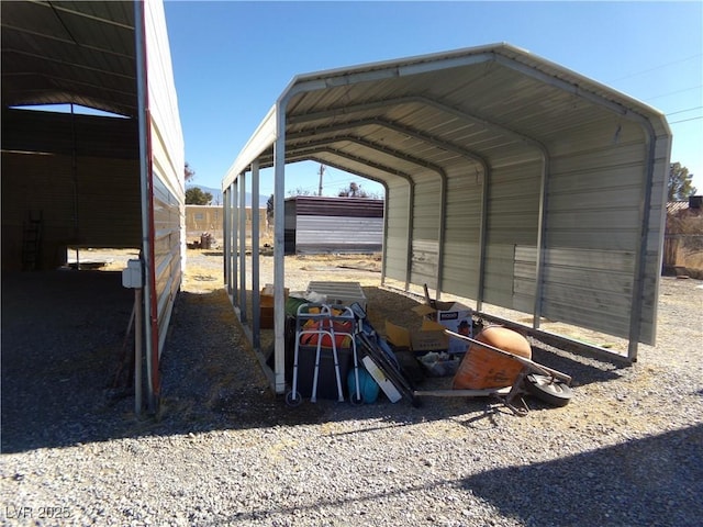 view of car parking featuring a carport