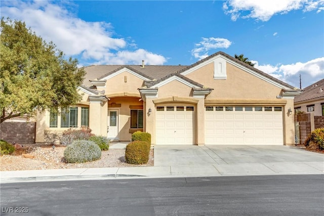 view of front of property featuring a garage