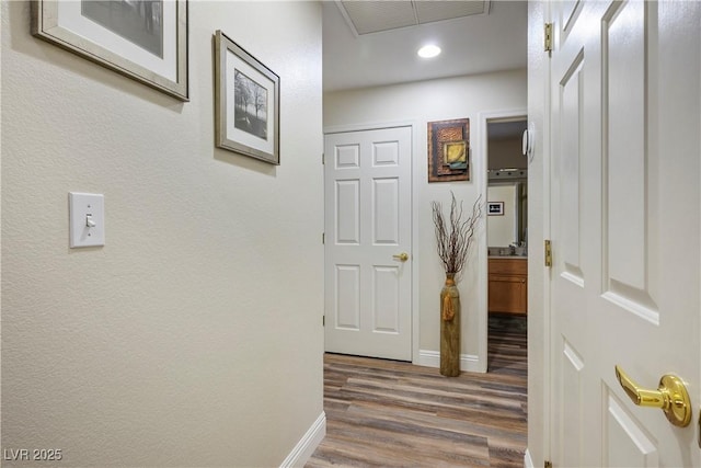 hall featuring hardwood / wood-style flooring