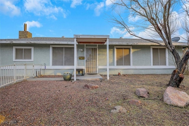 view of single story home