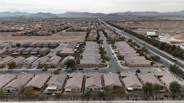 aerial view with a mountain view