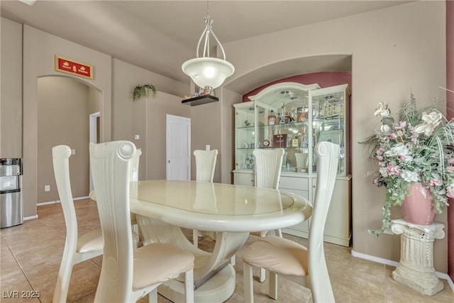 view of tiled dining room